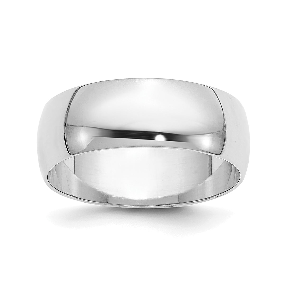 14k White Gold Domed wedding band ring
