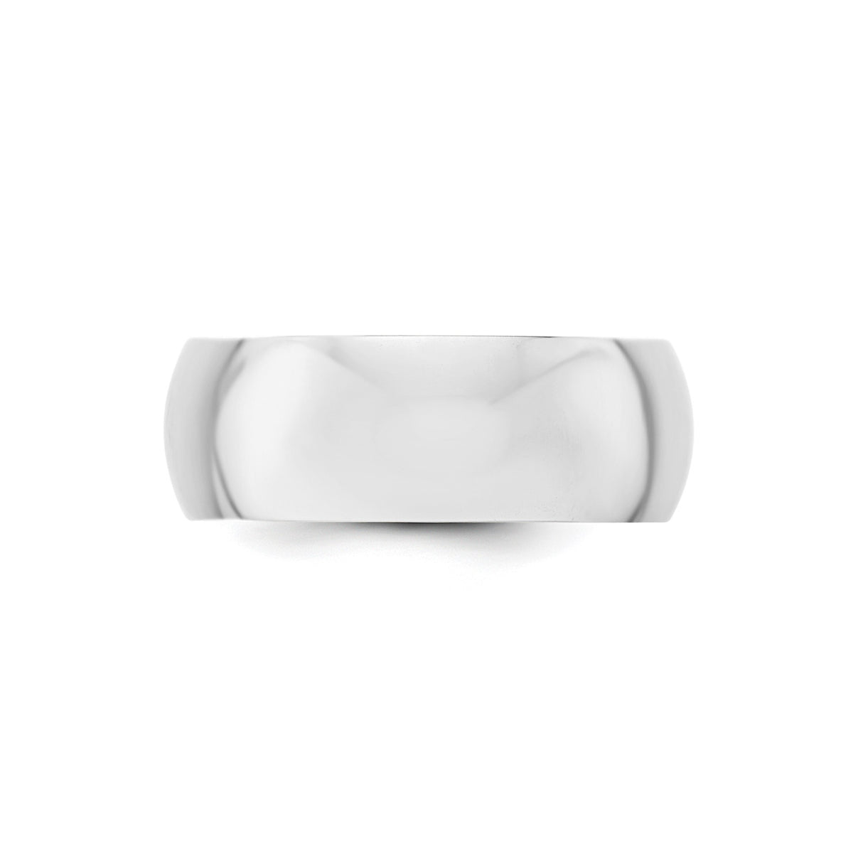 10k White Gold Domed wedding band ring alternate angle