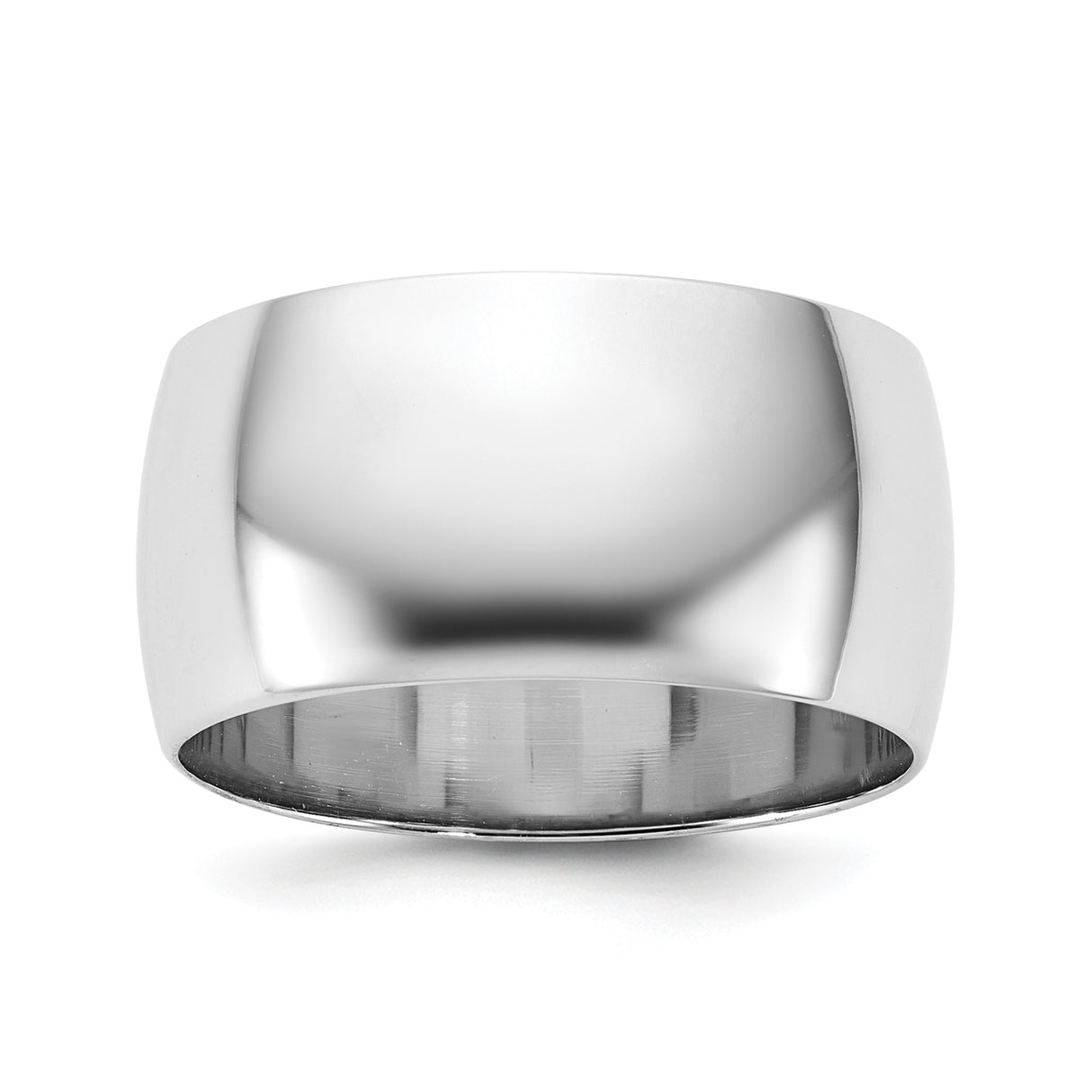14k White Gold Domed wedding band ring