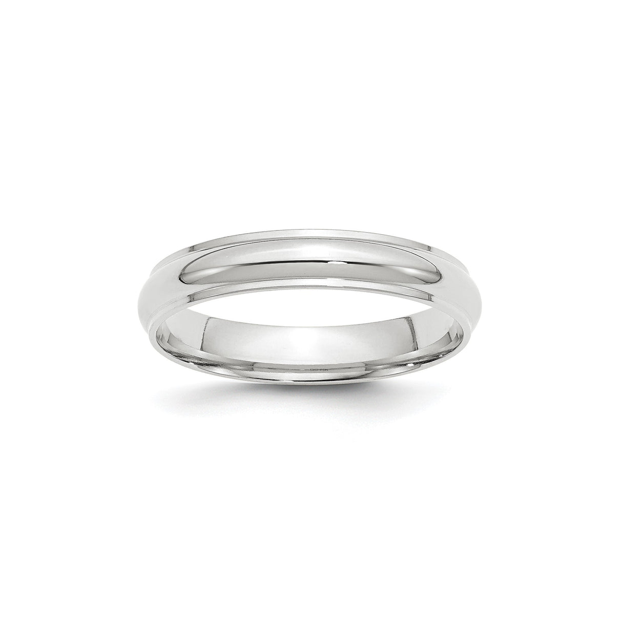 10k White Gold Domed wedding band ring