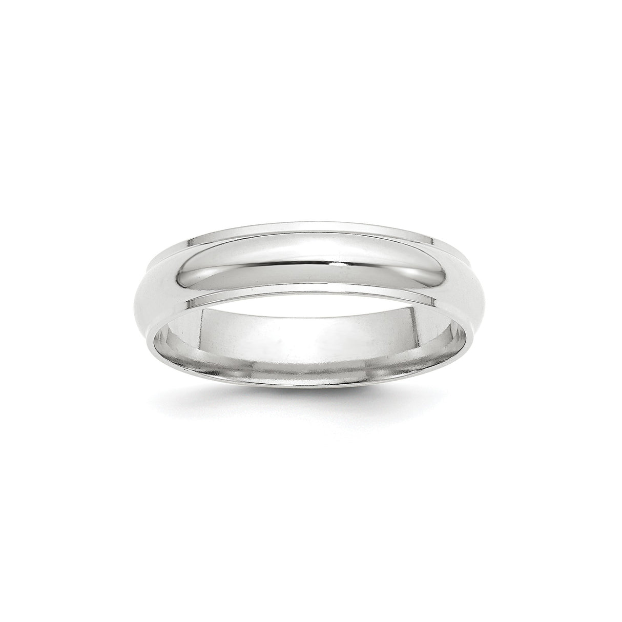 10k White Gold Domed wedding band ring