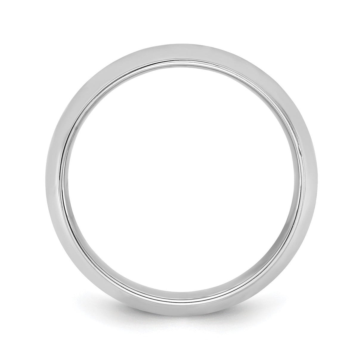 10k White Gold Domed wedding band ring alternate angle