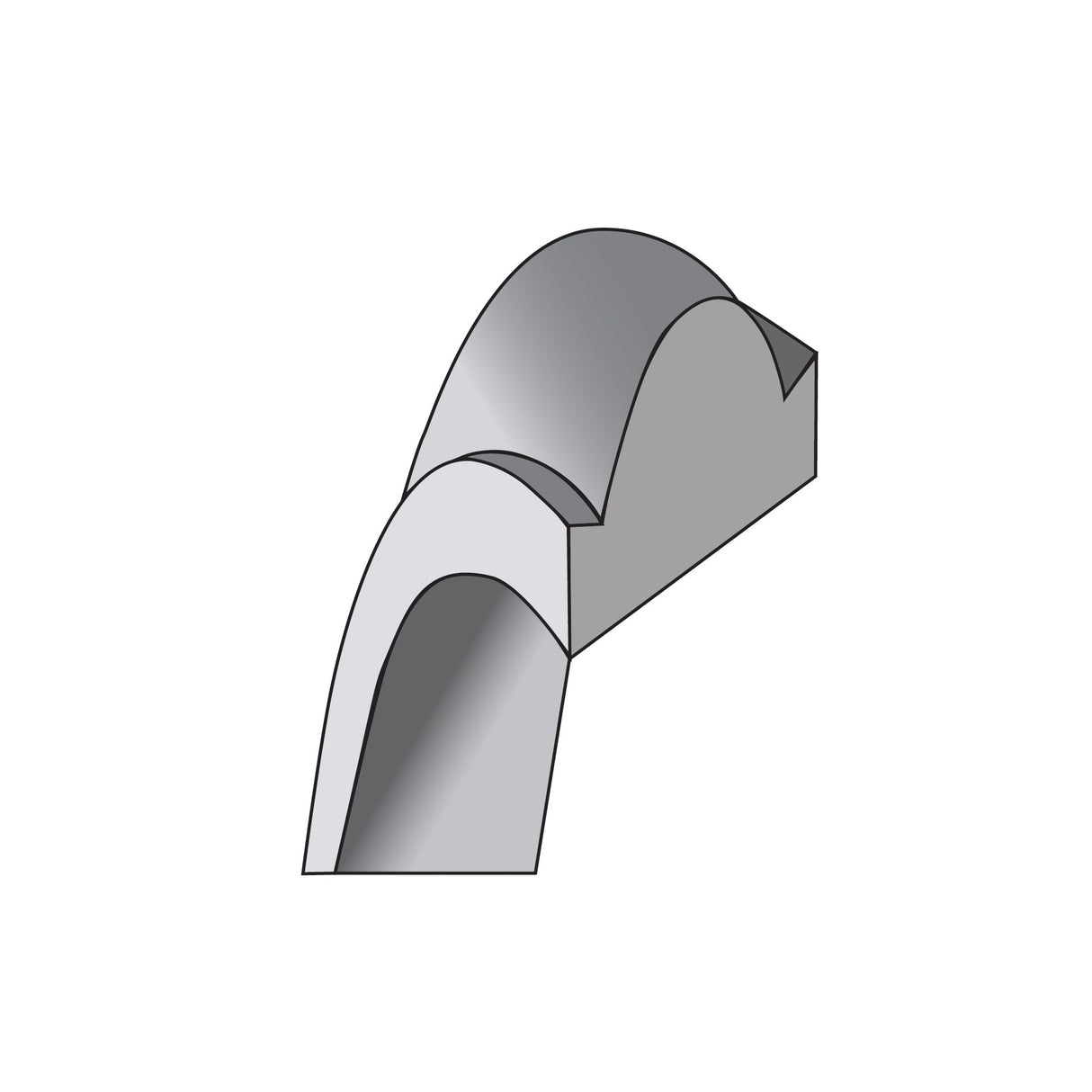14k White Gold Domed wedding band ring detail view
