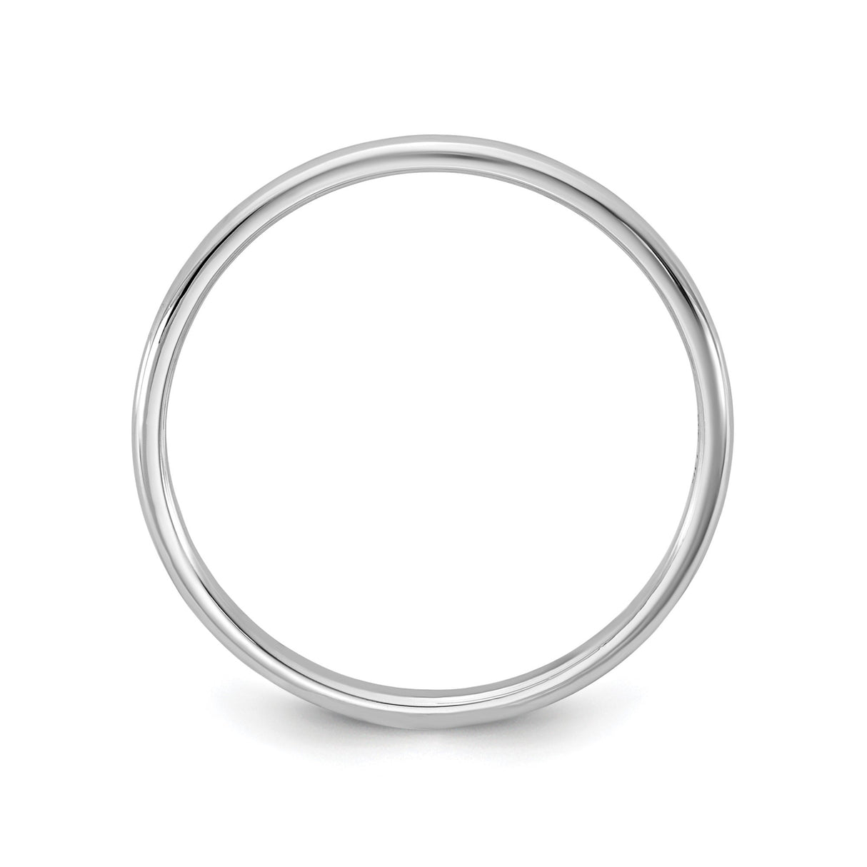 14k White Gold Domed, Lightweight wedding band ring alternate angle