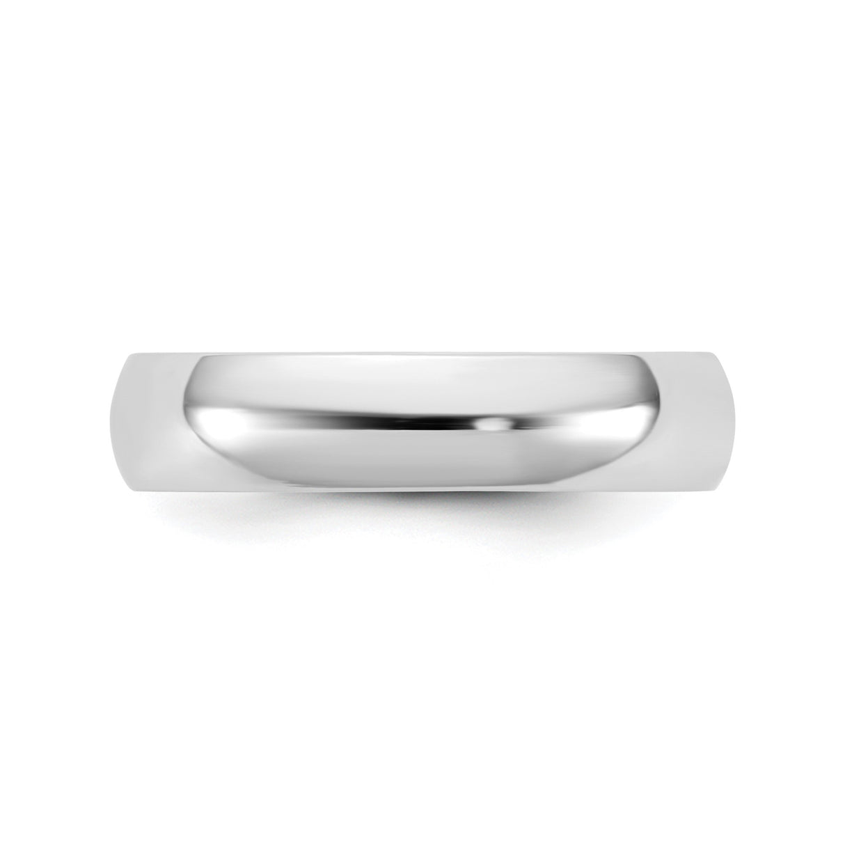 10k White Gold Domed, Lightweight wedding band ring detail view