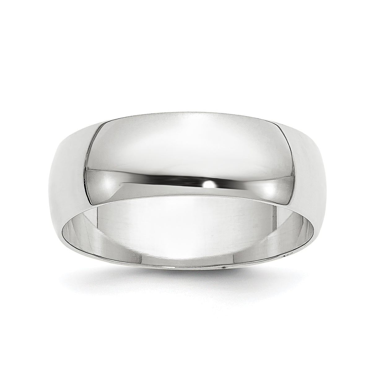 10k White Gold Domed, Lightweight wedding band ring