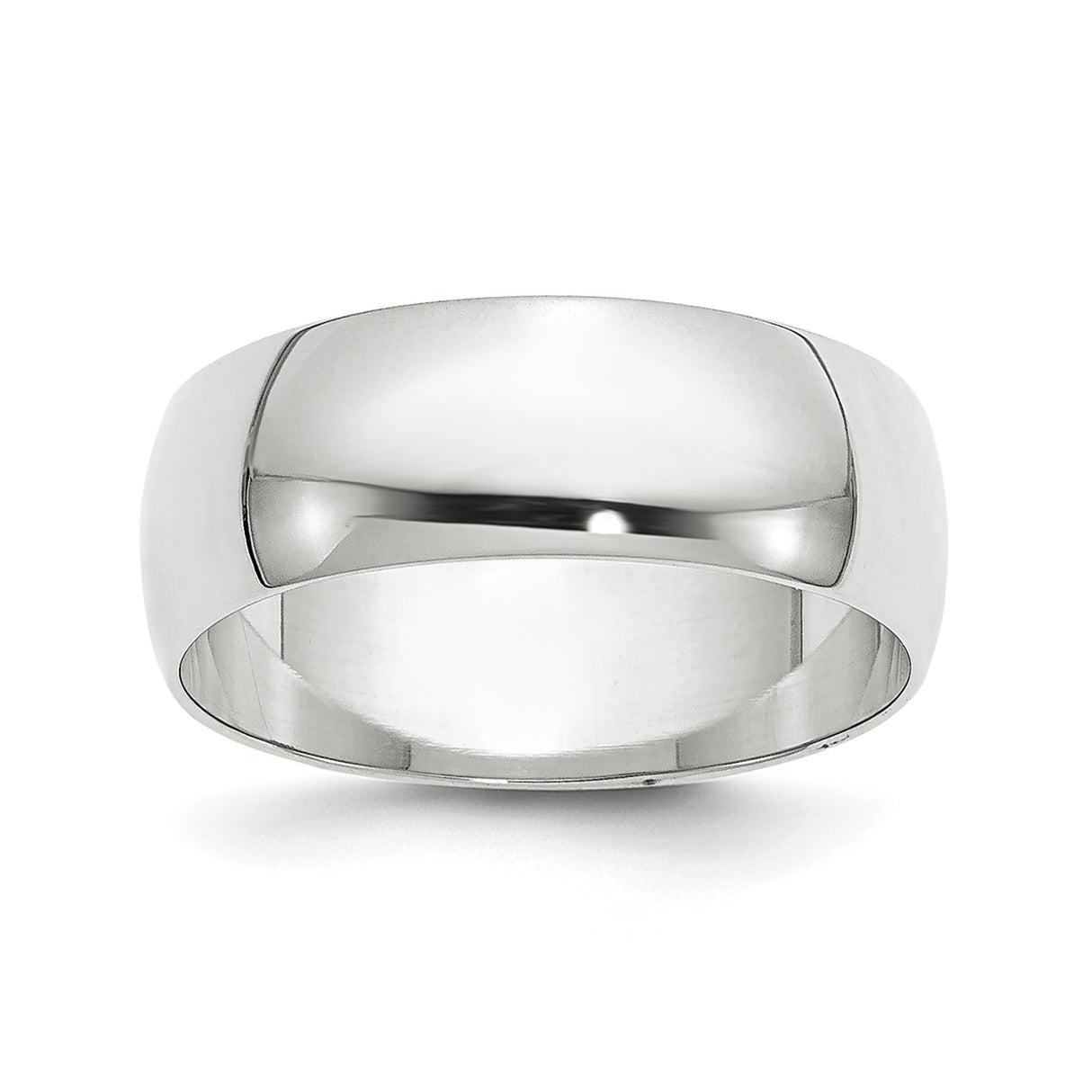 10k White Gold Domed, Lightweight wedding band ring