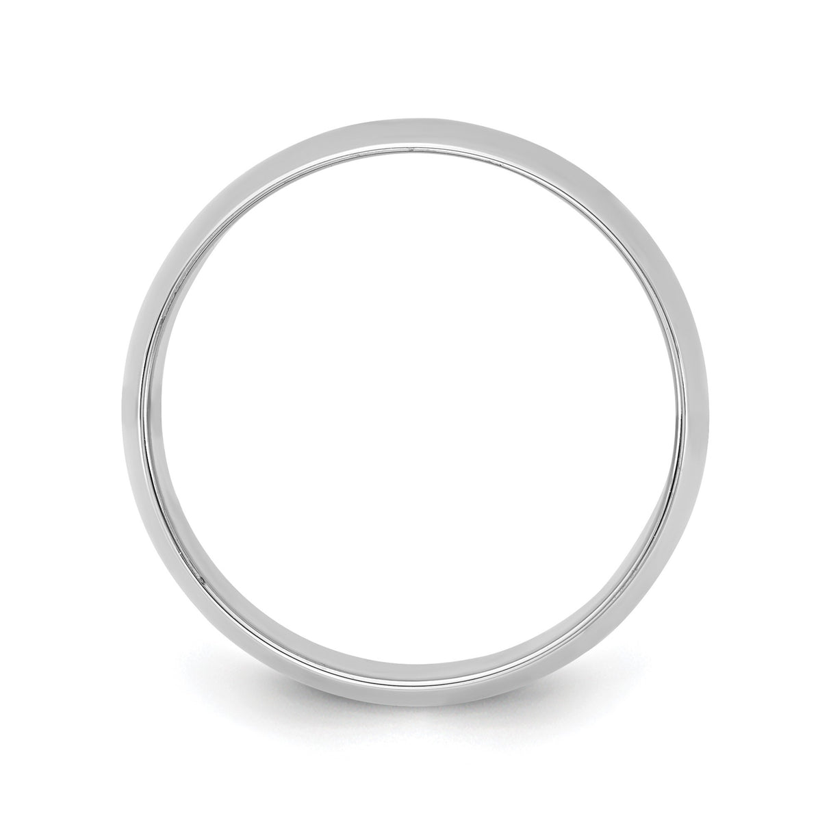 14k White Gold Domed, Lightweight wedding band ring alternate angle