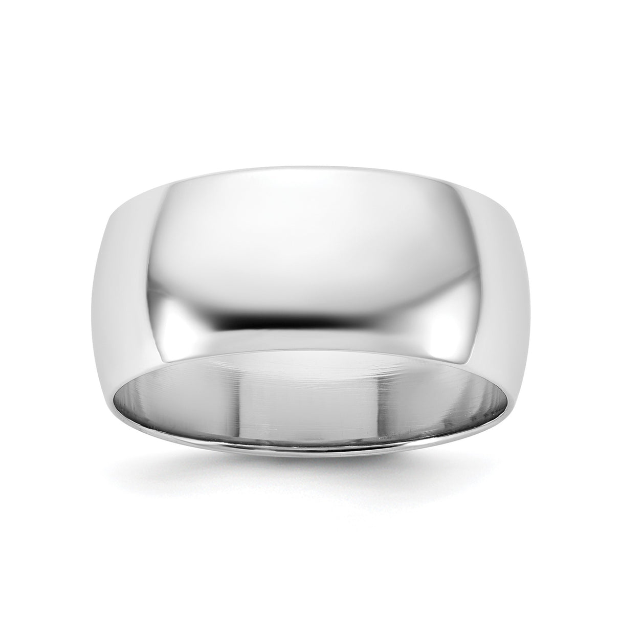 14k White Gold Domed, Lightweight wedding band ring