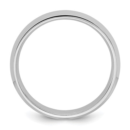 14K White Gold Knife Edge Comfort-Fit Wedding Band, Solid 4 mm Wide, Polished Finish