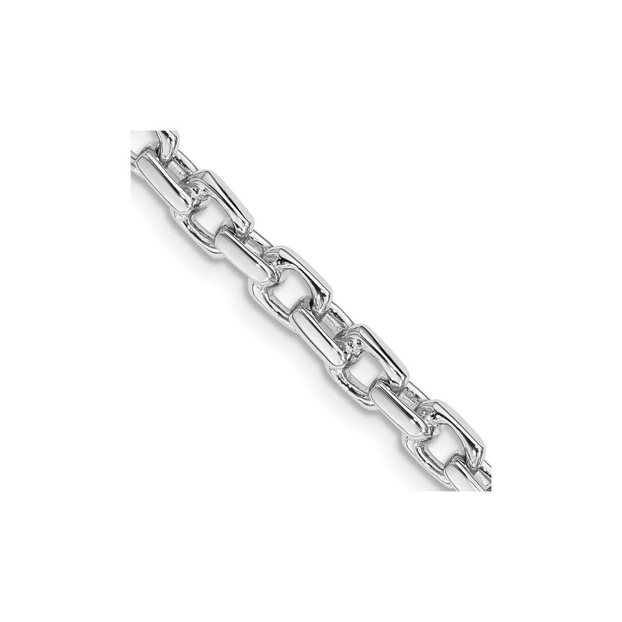 14K White Gold 4.6 mm Polished Chain Bracelet, Solid detail view