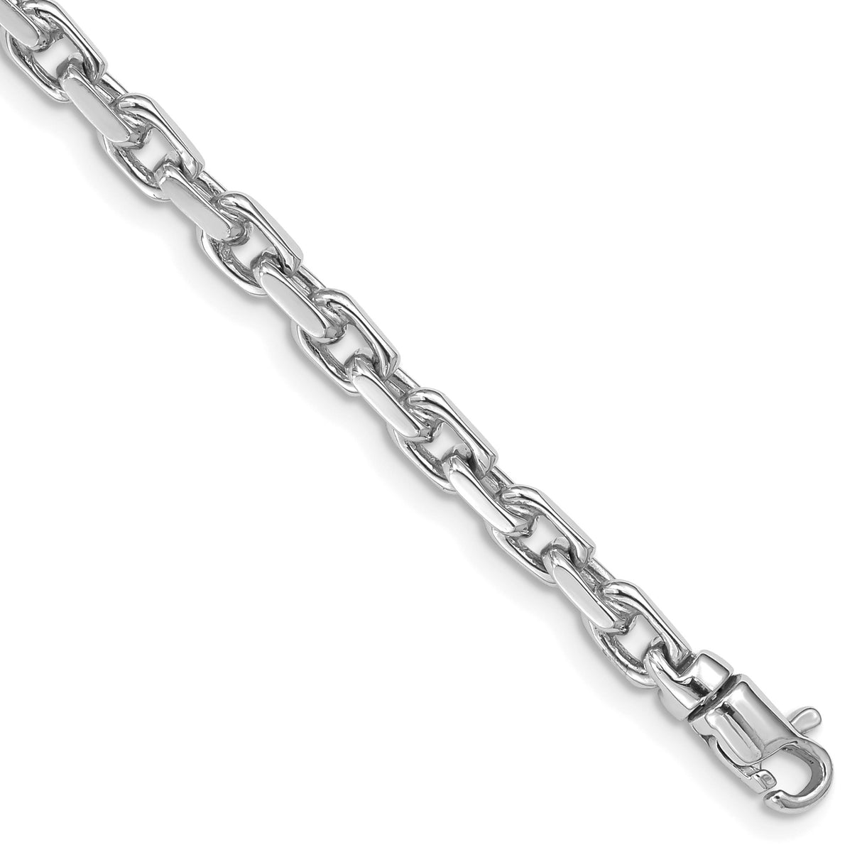 14K White Gold 4.2 mm Polished Chain Bracelet, Solid alternate angle