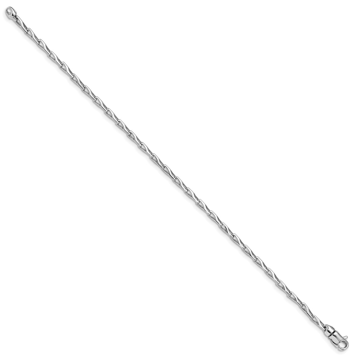 14K White Gold 2.75 mm Polished Chain Bracelet, Solid
