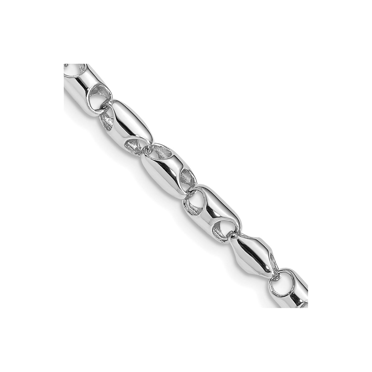 14K White Gold 4.1 mm Polished Chain Bracelet detail view