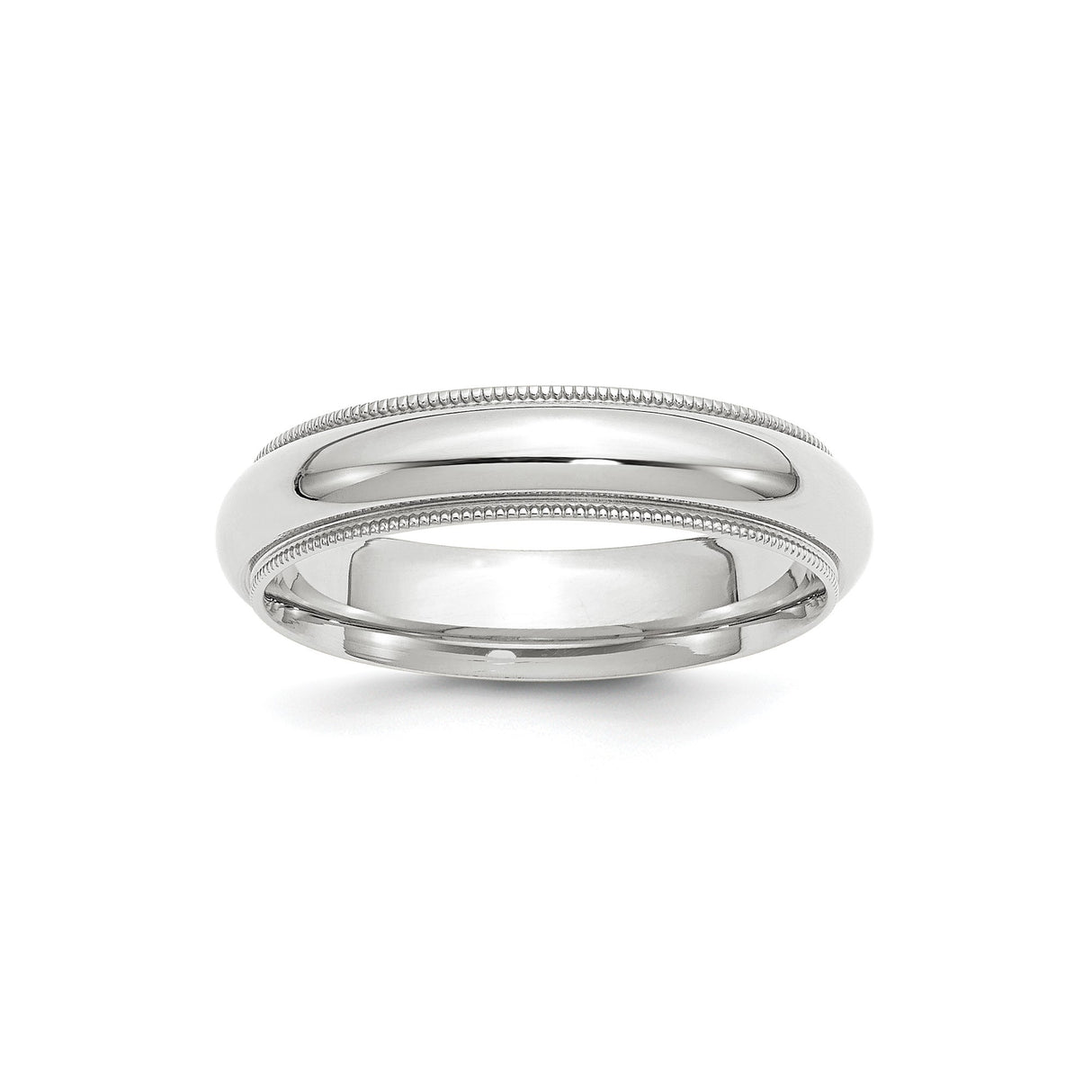 10k White Gold Milgrain, Comfort Fit wedding band ring