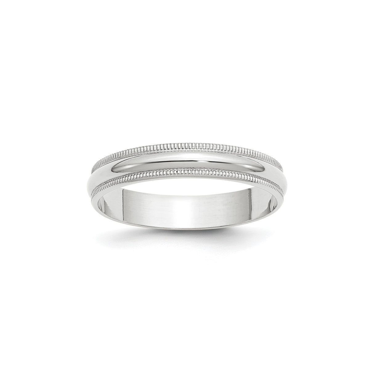 10k White Gold Milgrain, Lightweight wedding band ring