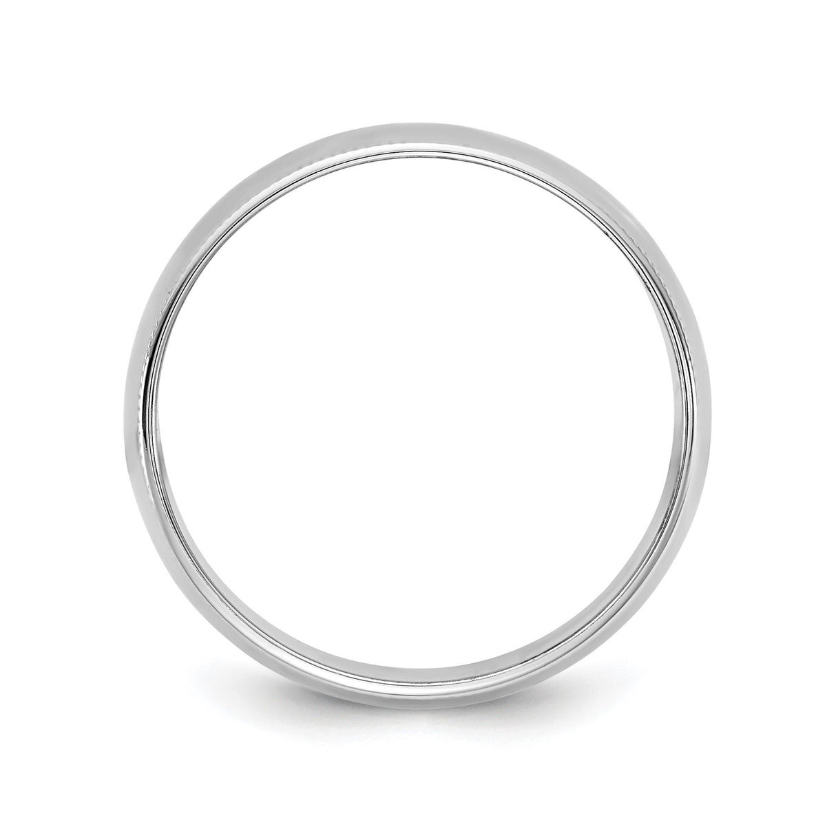 14k White Gold Milgrain, Lightweight wedding band ring alternate angle