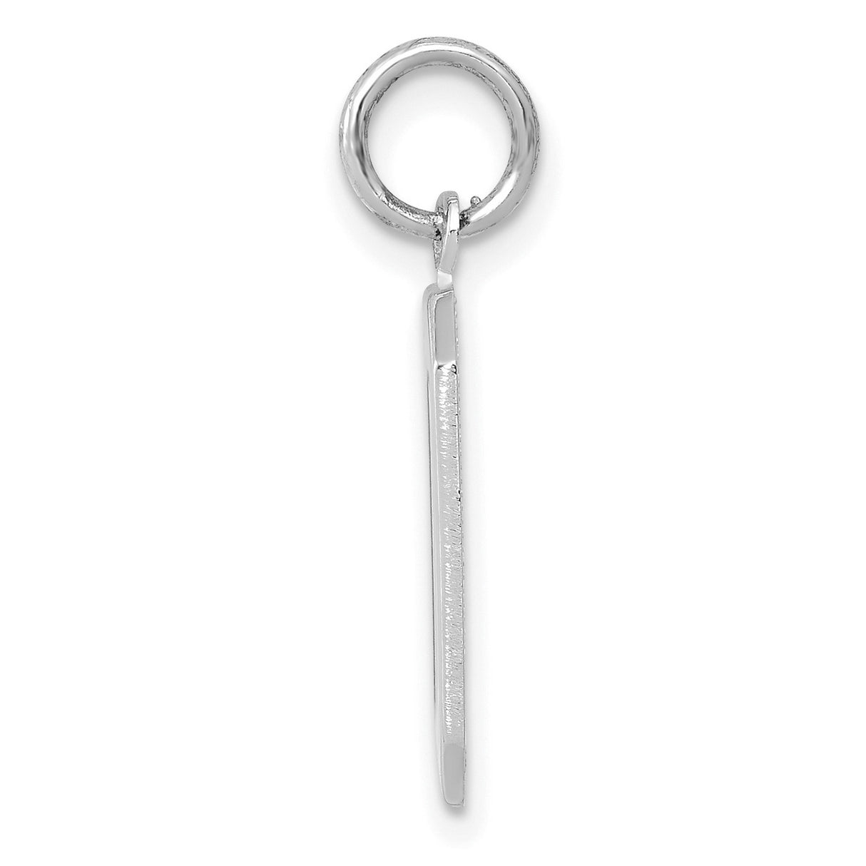 14k White Gold Number 0 Pendant Charm, Bold Geometric Design, Unisex Jewelry