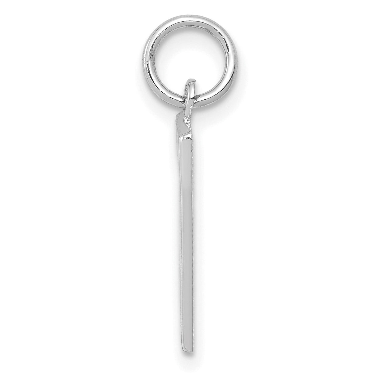 14k White Gold Number 7 Pendant, Polished Modern Charm, Lucky Number Symbolism