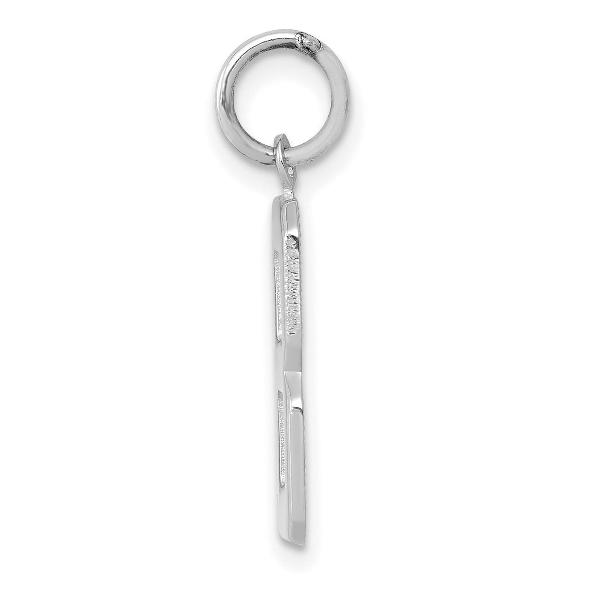 14k White Gold Number Eight Pendant, Polished Block Design, Infinity Symbol Jewelry for Women or Unisex Wear