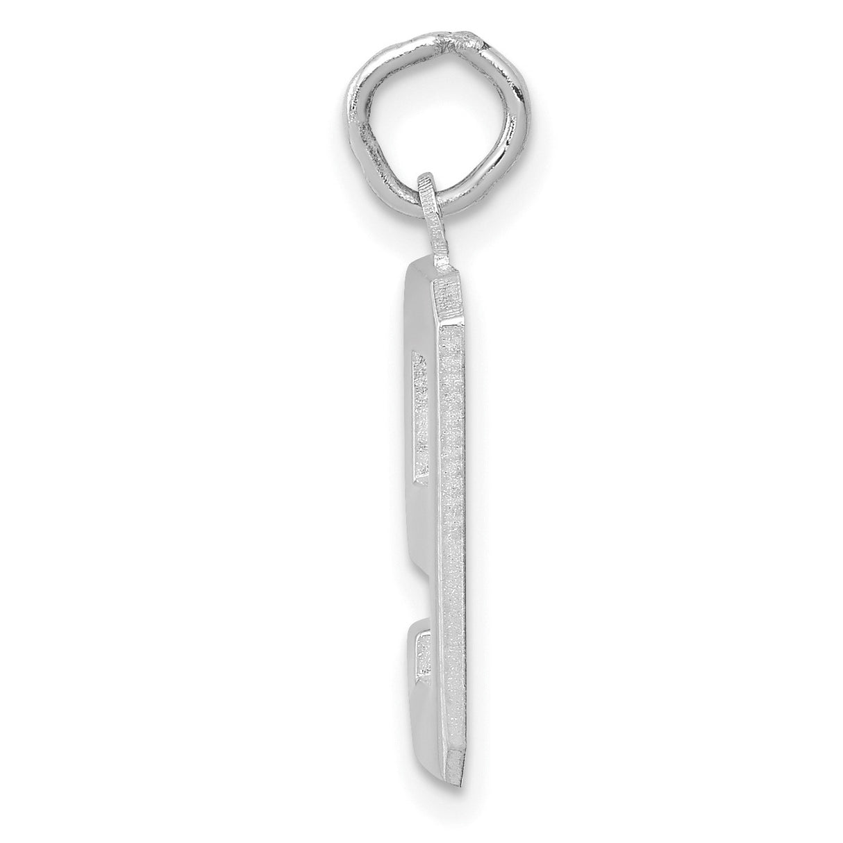 14k White Gold Number Nine Pendant, Bold Block Style Numeric Charm for Men or Women