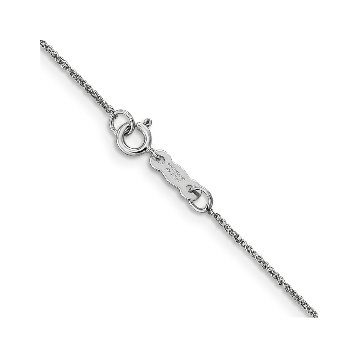 14K White Gold 0.7 mm Polished Chain Necklace, Solid alternate angle
