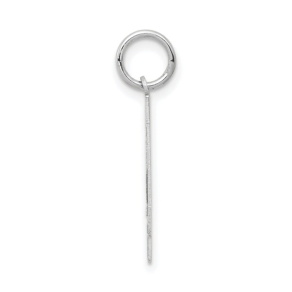 Medium Satin Number 34 Charm Pendant in Real 14k White Gold