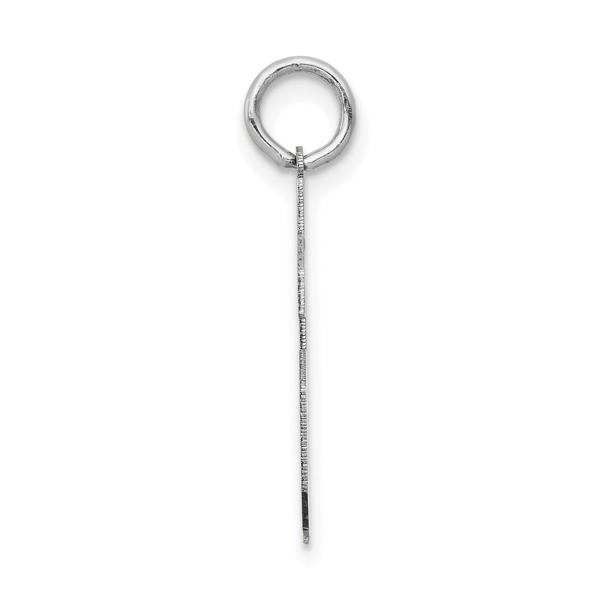 Medium Satin Number 46 Charm Pendant in Real 14k White Gold