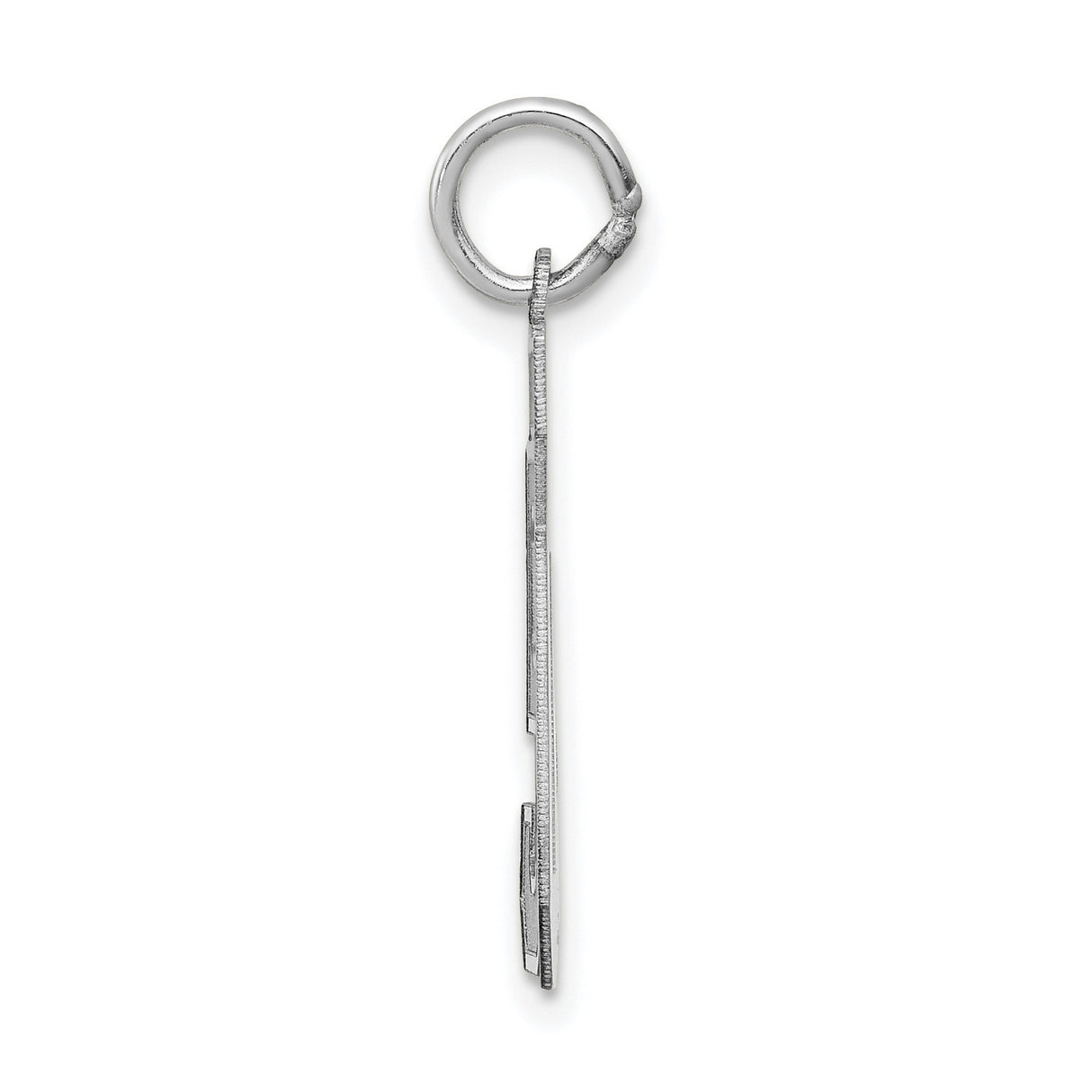 Medium Satin Number 50 Charm Pendant in Real 14k White Gold