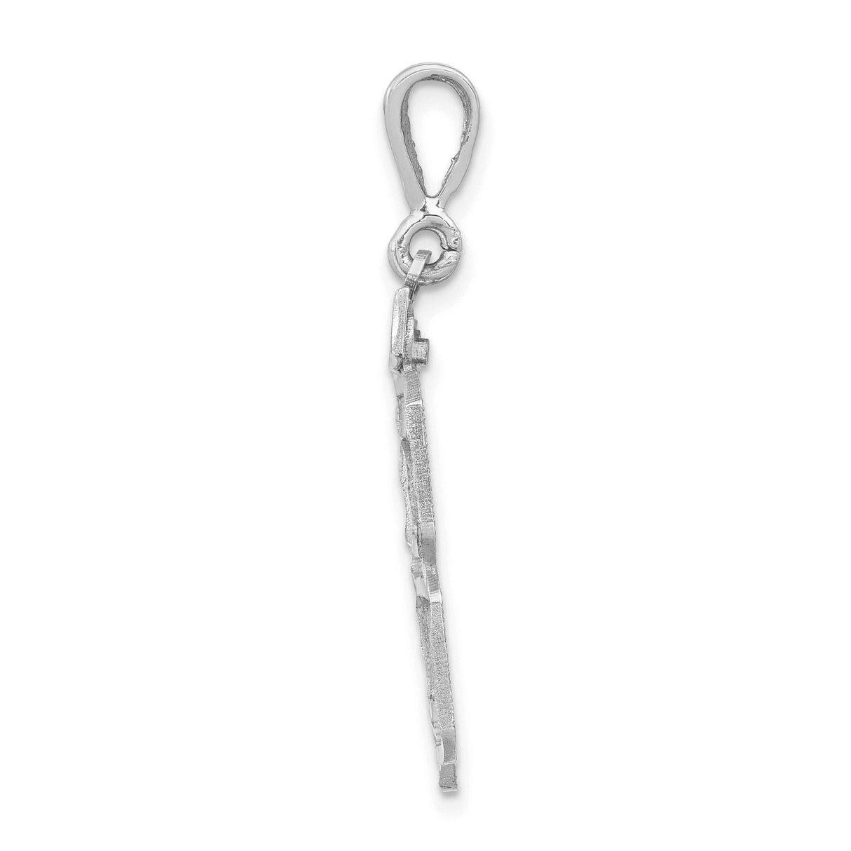 14k White Gold Number 78 Pendant, High Polish Diamond Cut Numeric Charm for Men or Women
