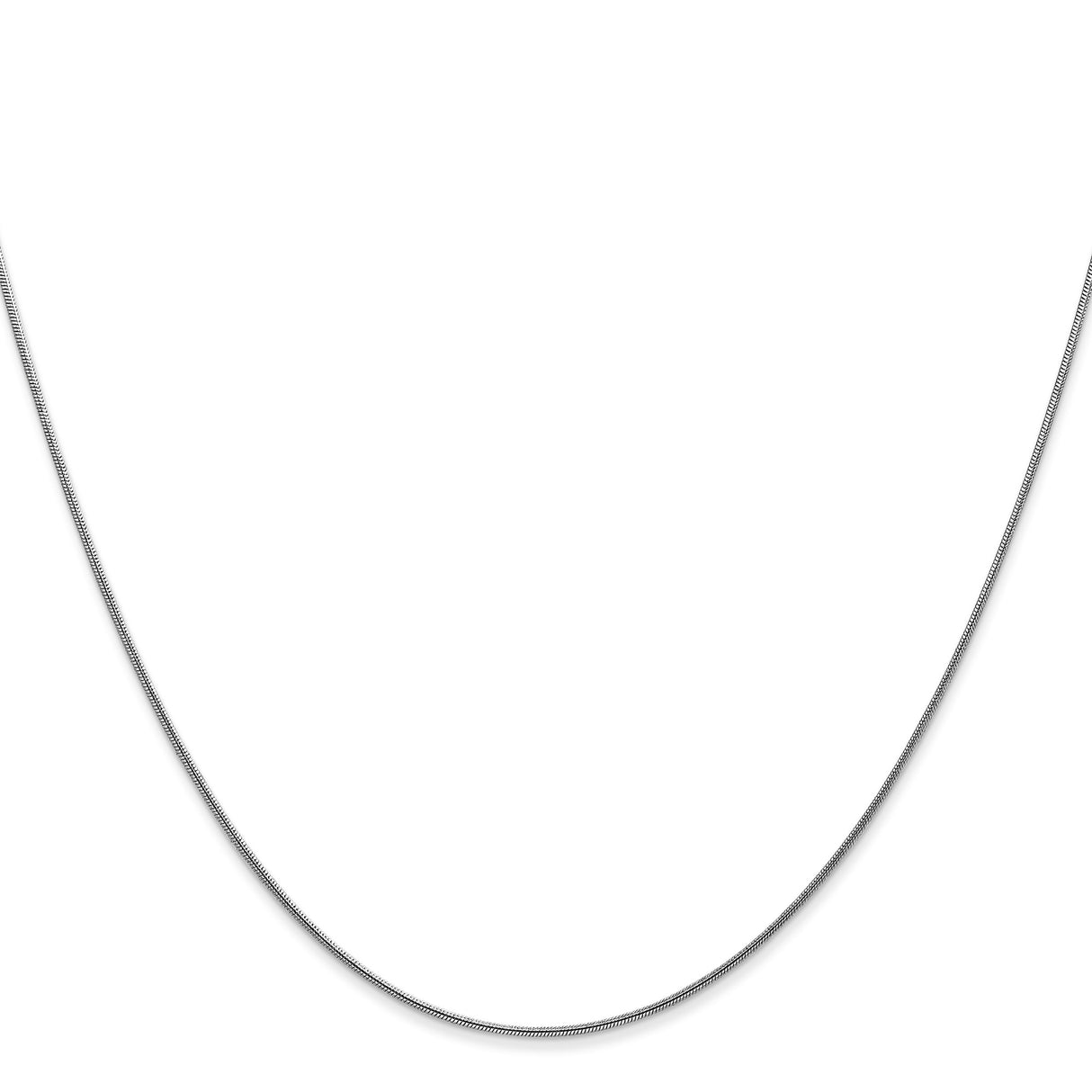 14K White Gold 0.8 mm Polished Chain Necklace, Solid