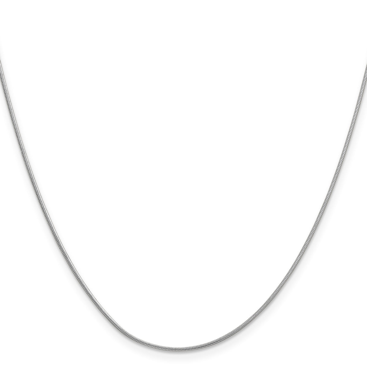 14K White Gold 0.9 mm Polished Chain Necklace, Solid