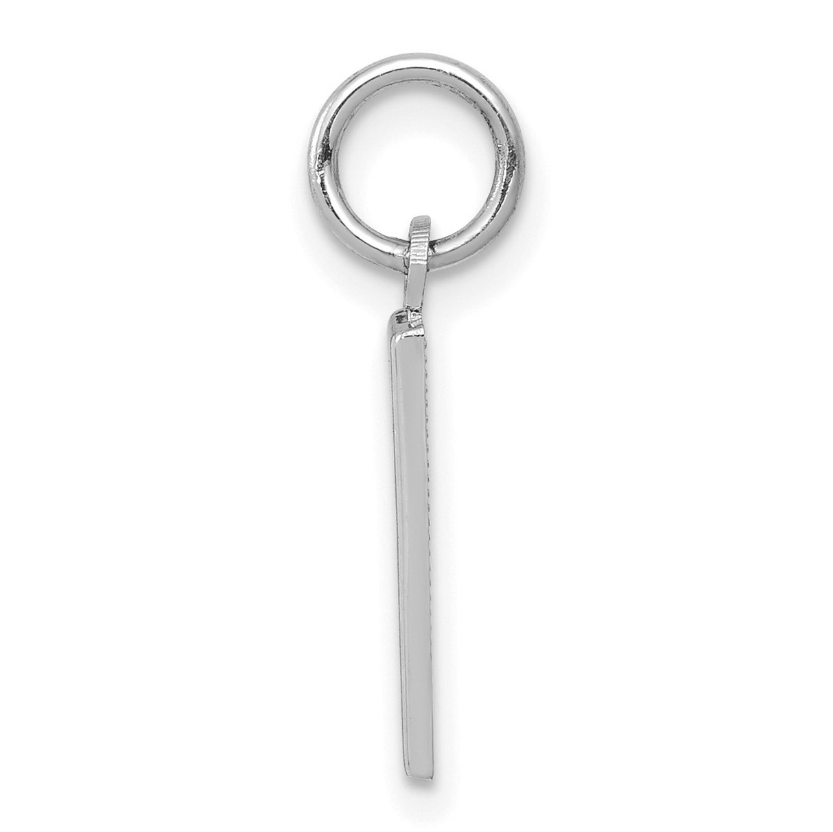 14k White Gold Number One Pendant Charm, Polished Numeric Symbol for Leadership or Achievement