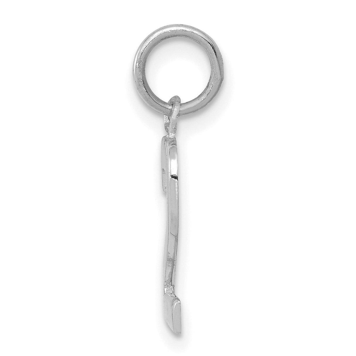 14k White Gold Number 2 Pendant Charm, Polished Numeric Jewelry Accessory