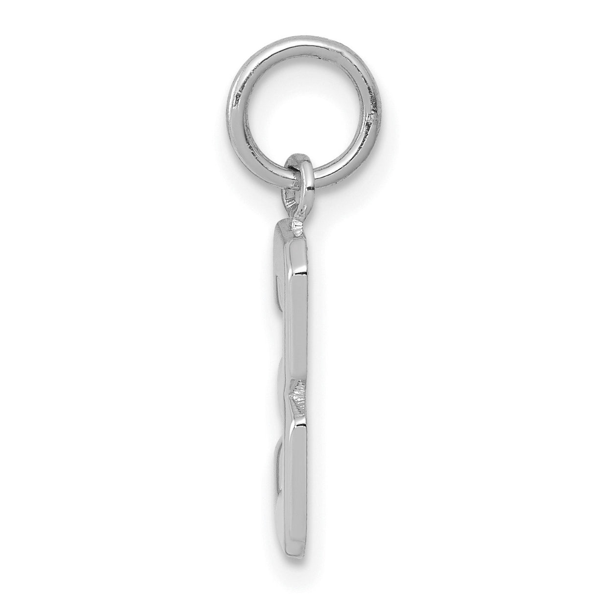 14k White Gold Number 3 Pendant Charm, Bold Block Style Unisex Jewelry