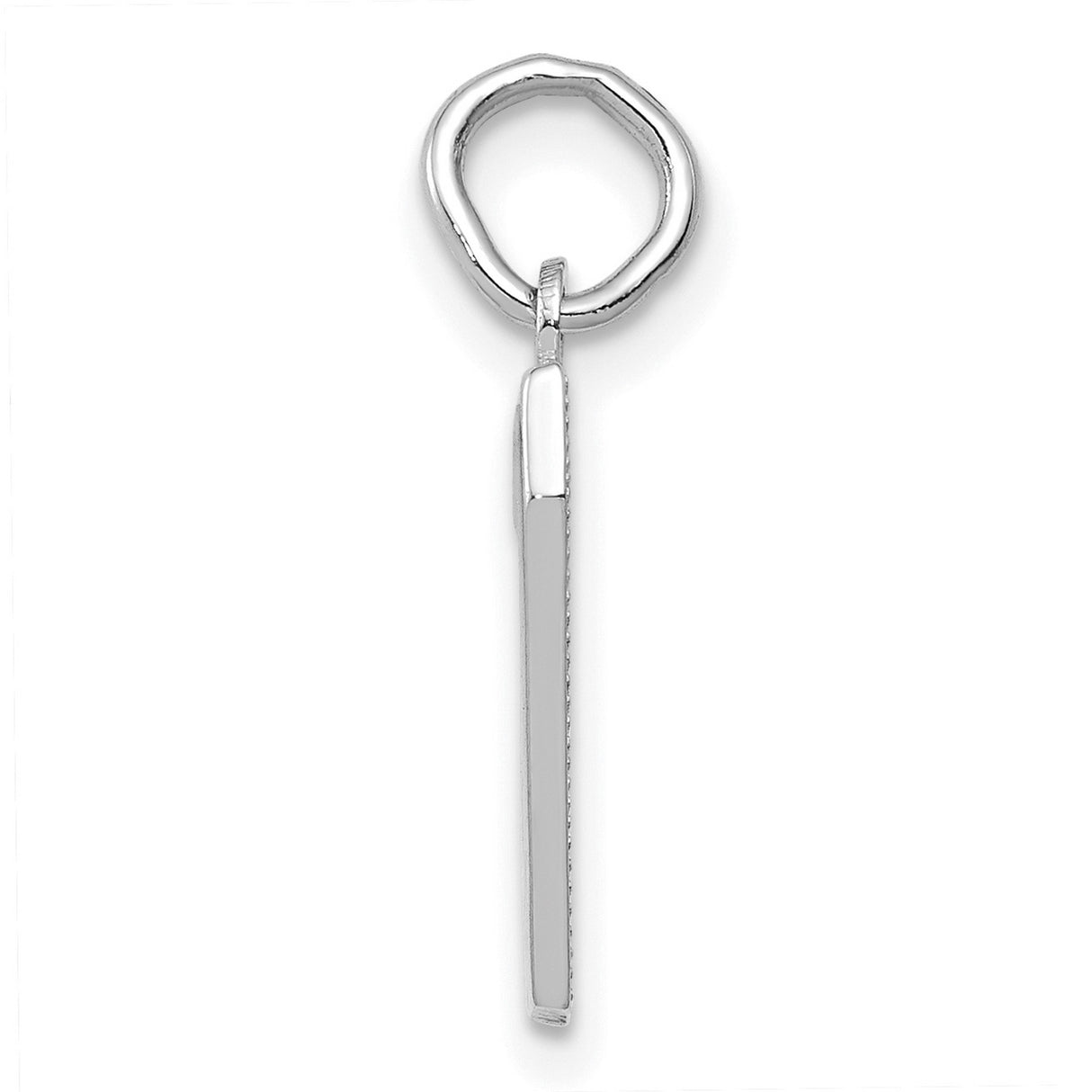 14k White Gold Number 7 Pendant Charm, Polished Plain Numeric Unisex Jewelry