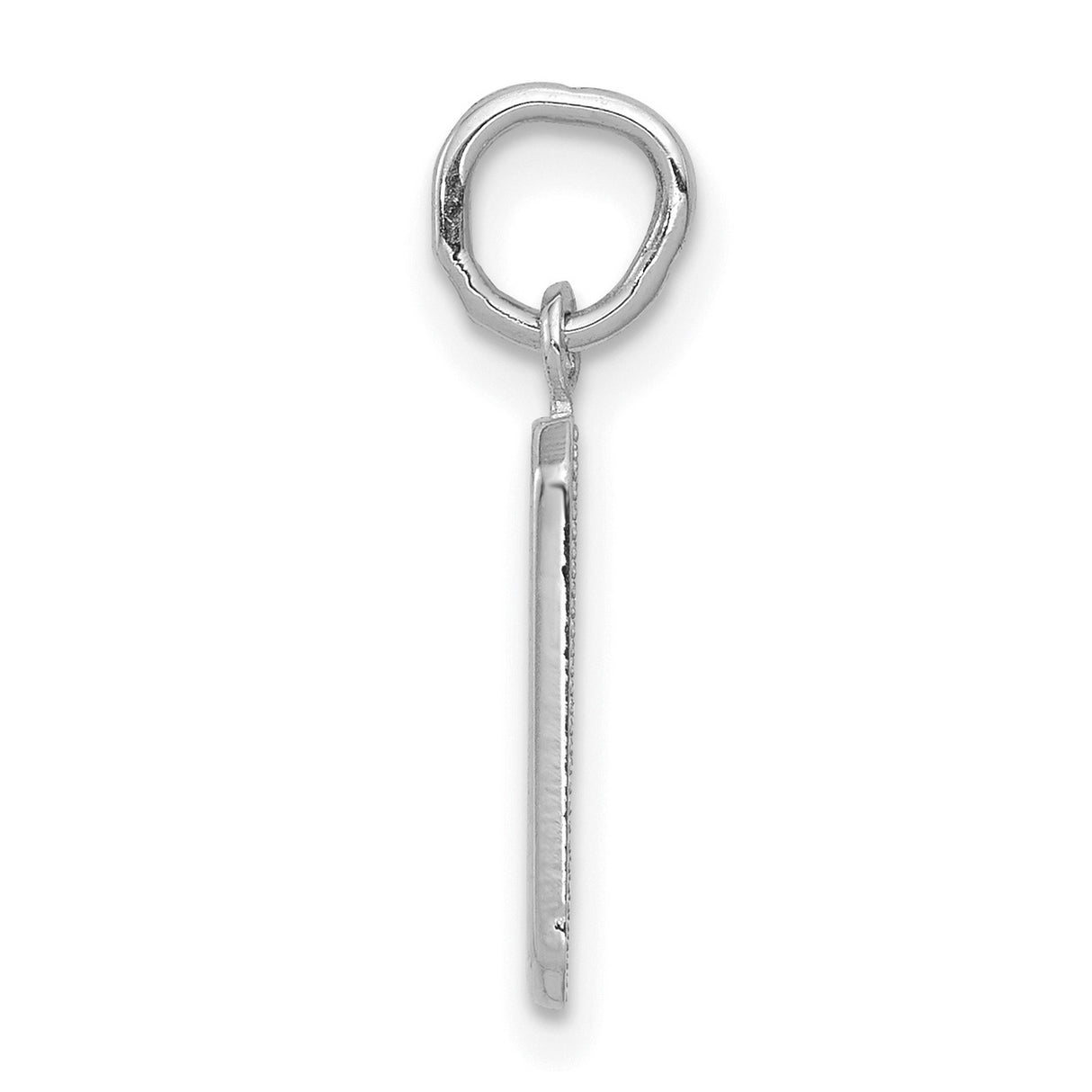 14k White Gold Number 9 Pendant Charm, Block Style, Polished Finish, Unisex Jewelry