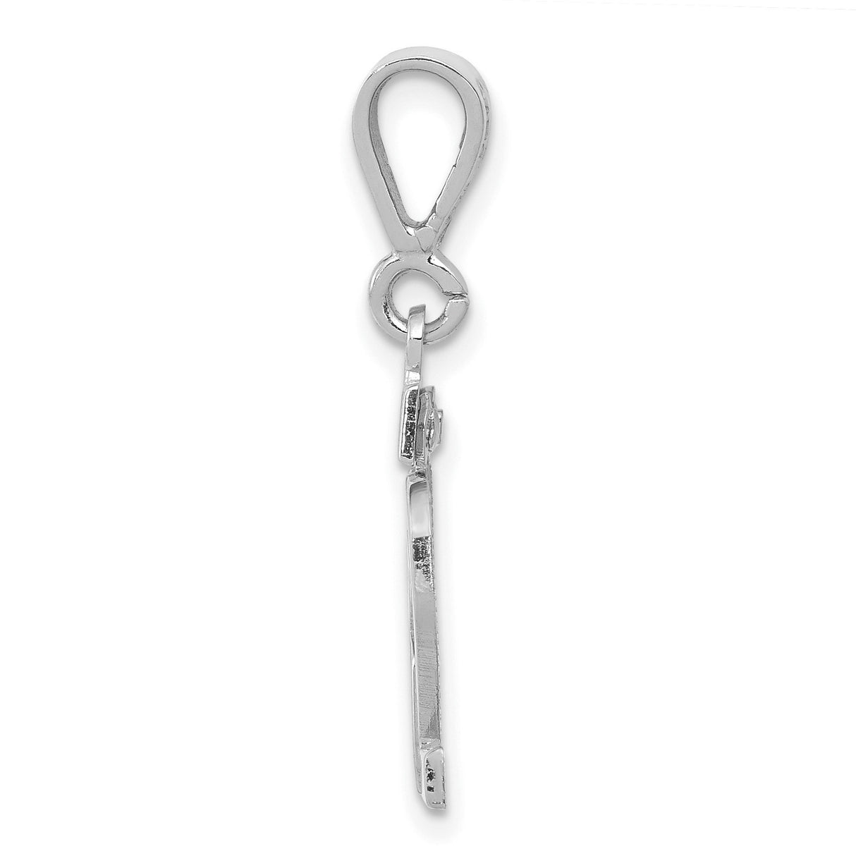 Small Polished Number 82 Charm Pendant in Real 14k White Gold
