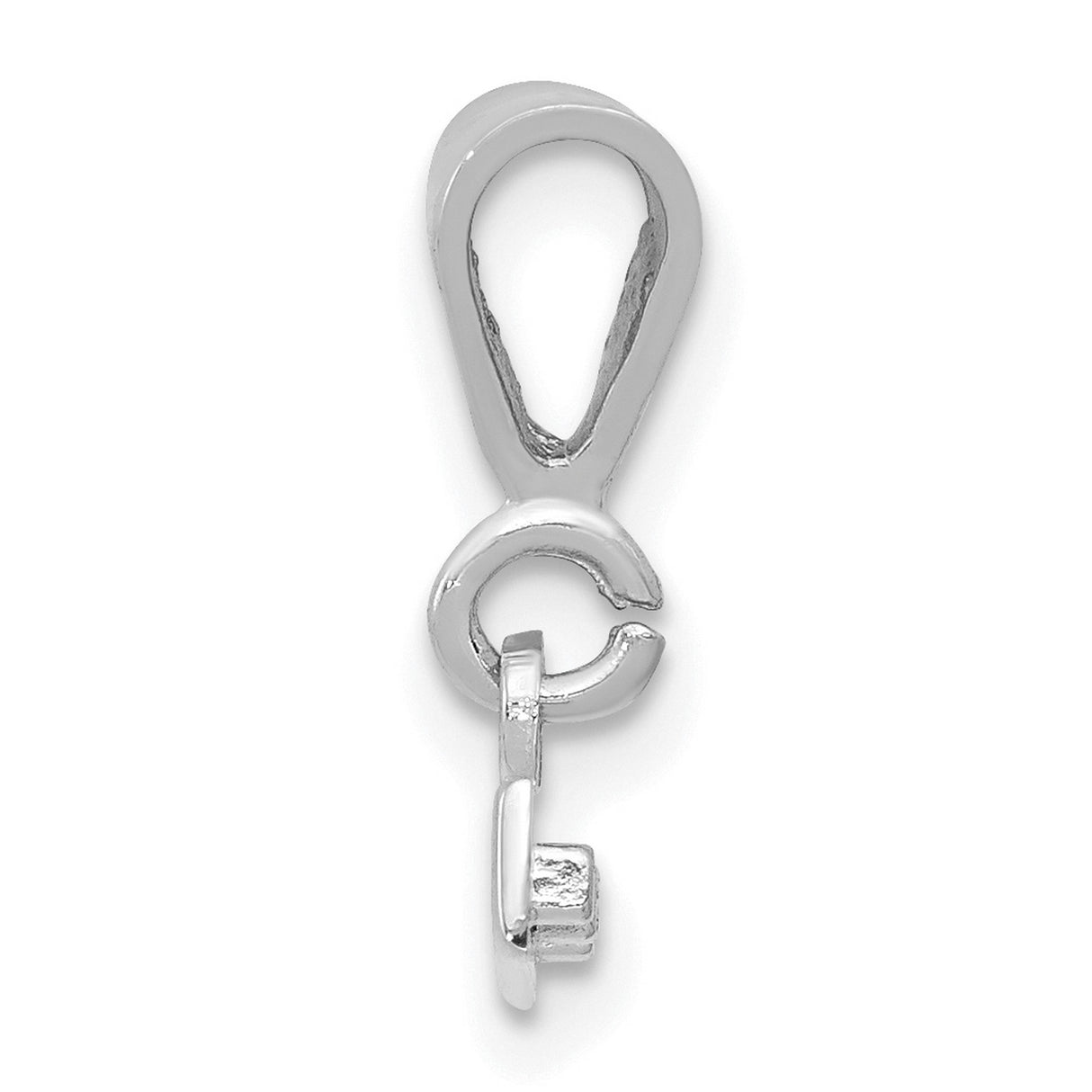 14k White Gold Bar Pendant, Minimalist Horizontal Rectangle Charm, Engravable Modern Design