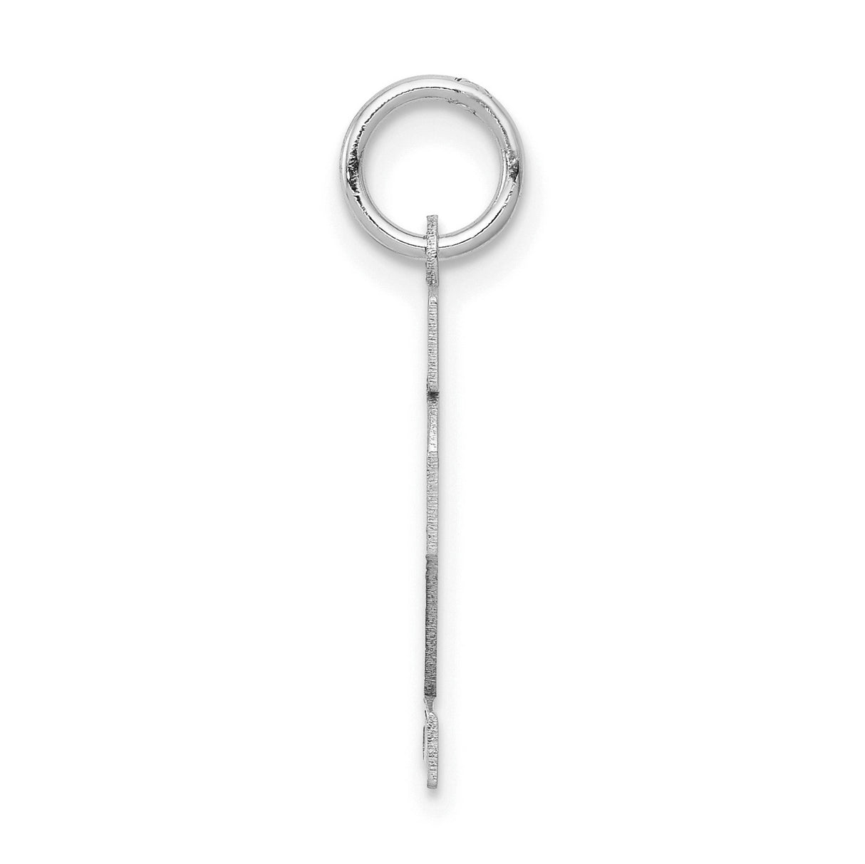 Small Satin Number 12 Charm Pendant in Real 14k White Gold