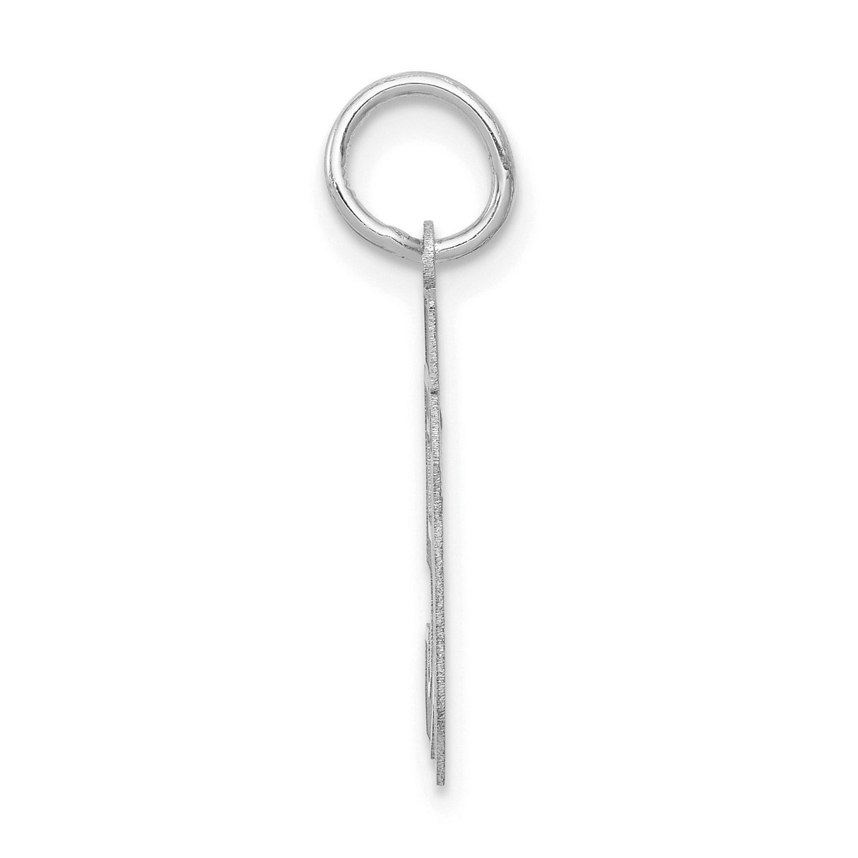 Small Satin Number 50 Charm Pendant in Real 14k White Gold