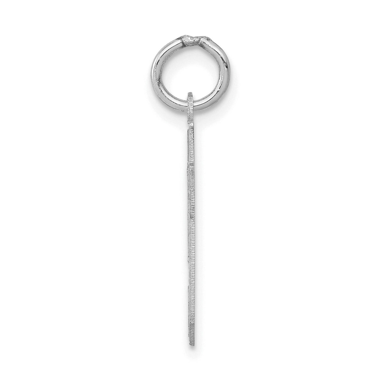 Small Satin Number 59 Charm Pendant in Real 14k White Gold