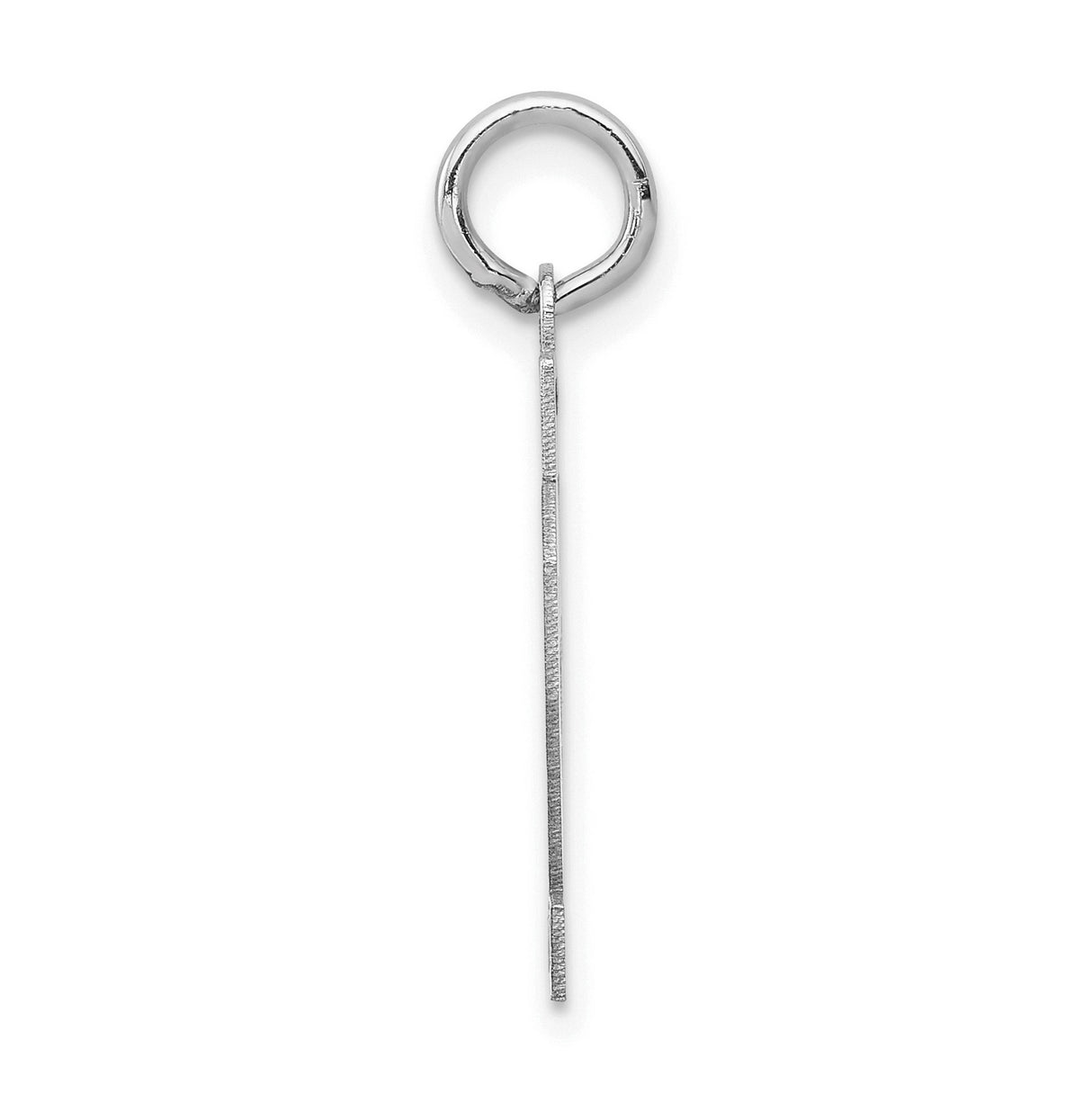 Small Satin Number 62 Charm Pendant in Real 14k White Gold