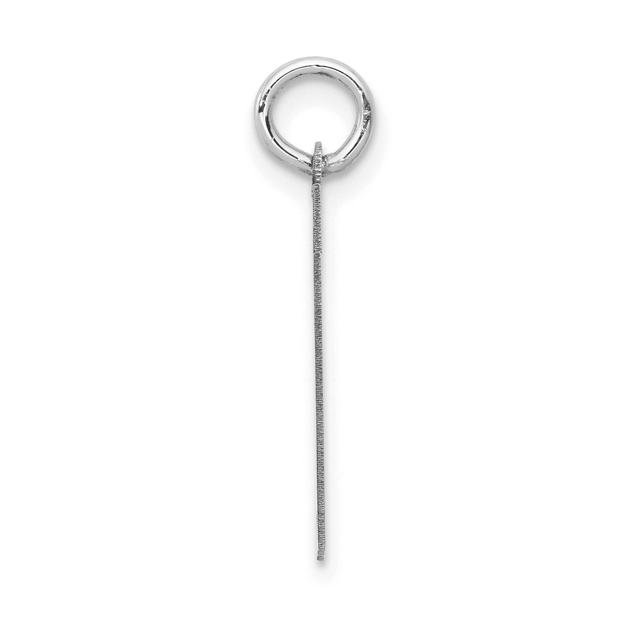 Small Satin Number 67 Charm Pendant in Real 14k White Gold