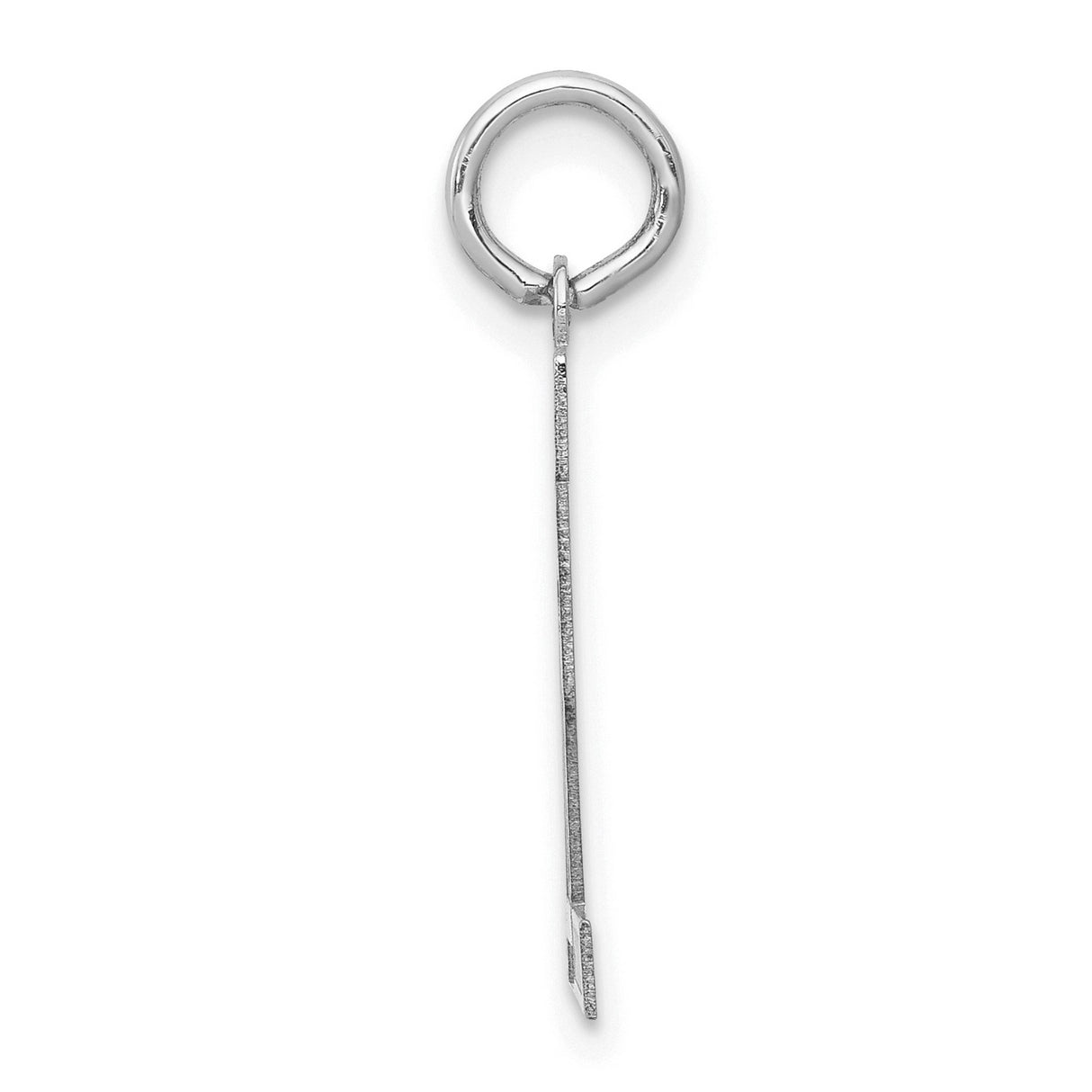 14k White Gold Number 72 Pendant, Block Style Sports Charm with Satin Finish, Unisex Jewelry