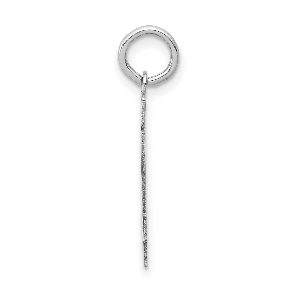Small Satin Number 94 Charm Pendant in Real 14k White Gold