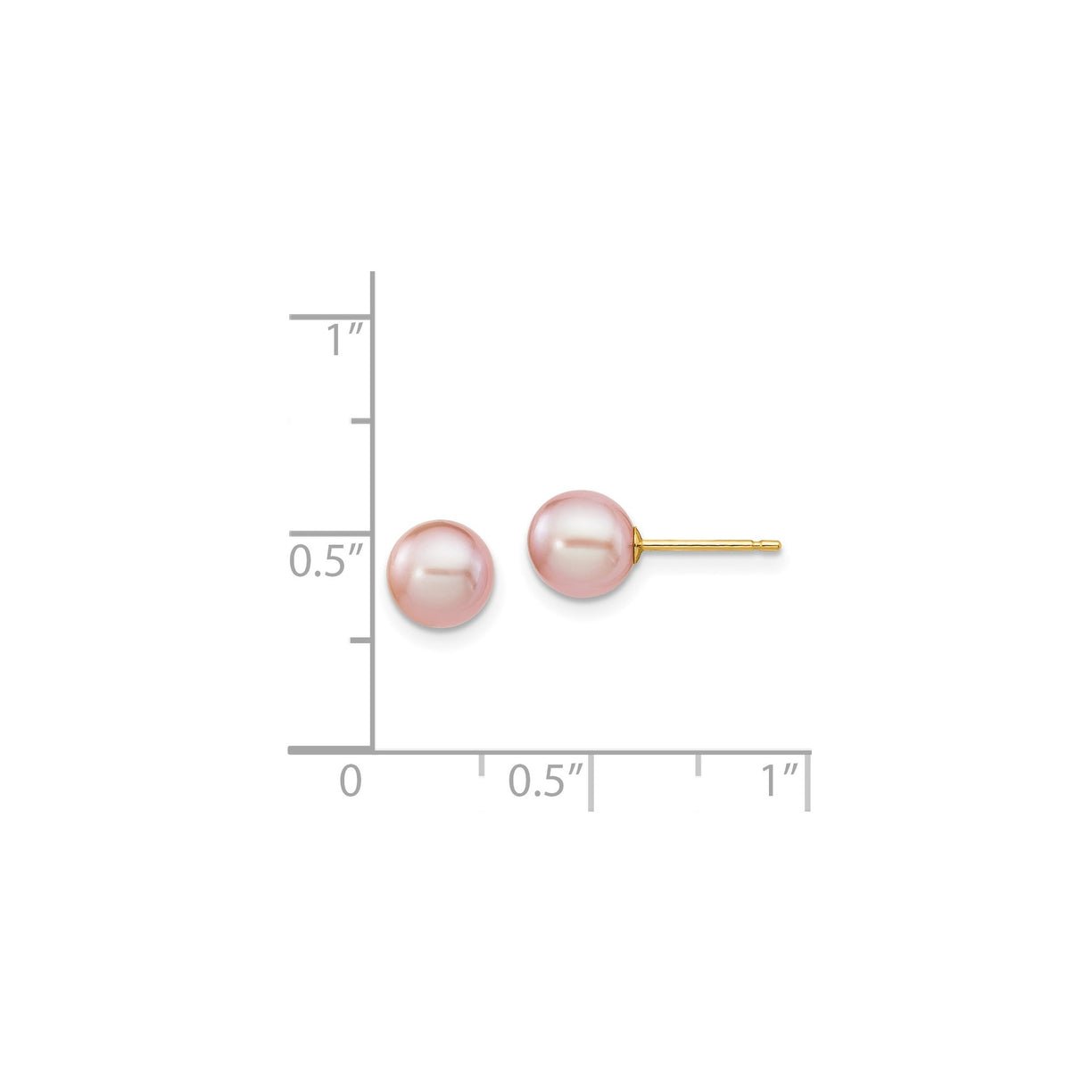 14k Yellow Gold Stud Earrings with Pink Cultured Pearls, Classic Bridal Jewelry for Women