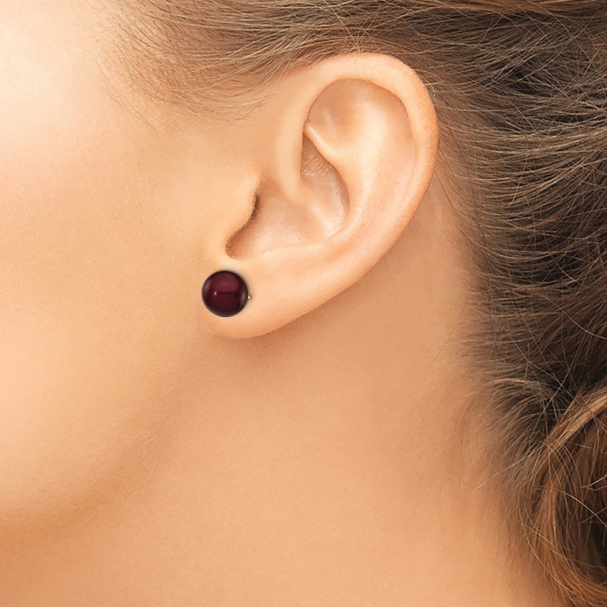 14k Yellow Gold Stud Earrings with Chocolate Brown Freshwater Pearls, Minimalist Design for Women