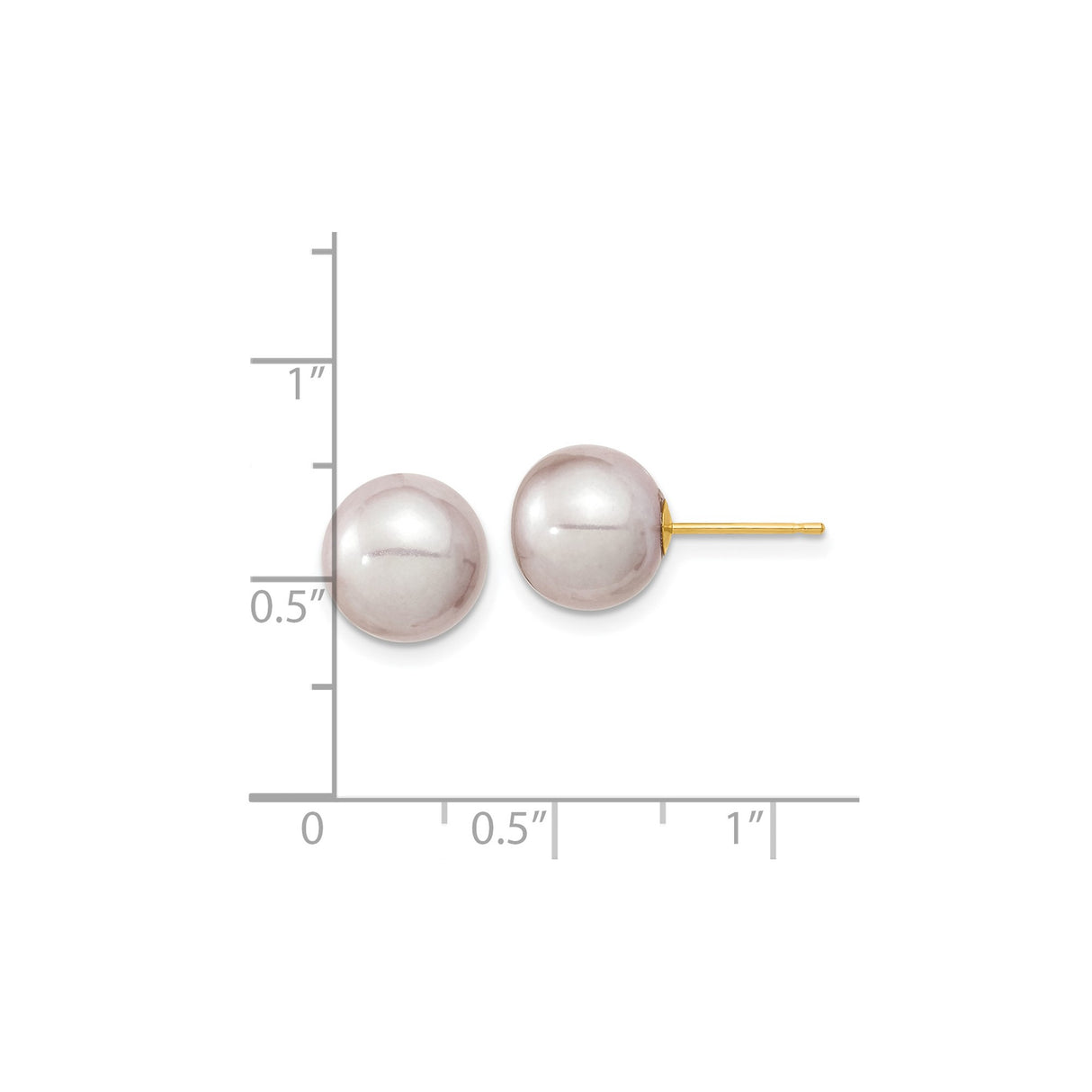 14k Yellow Gold Stud Earrings with Pink Freshwater Pearls, Minimalist Design for Women