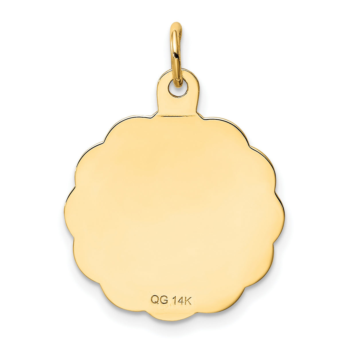 25th Anniversary Disc Charm Pendant in Real 14k Yellow Gold